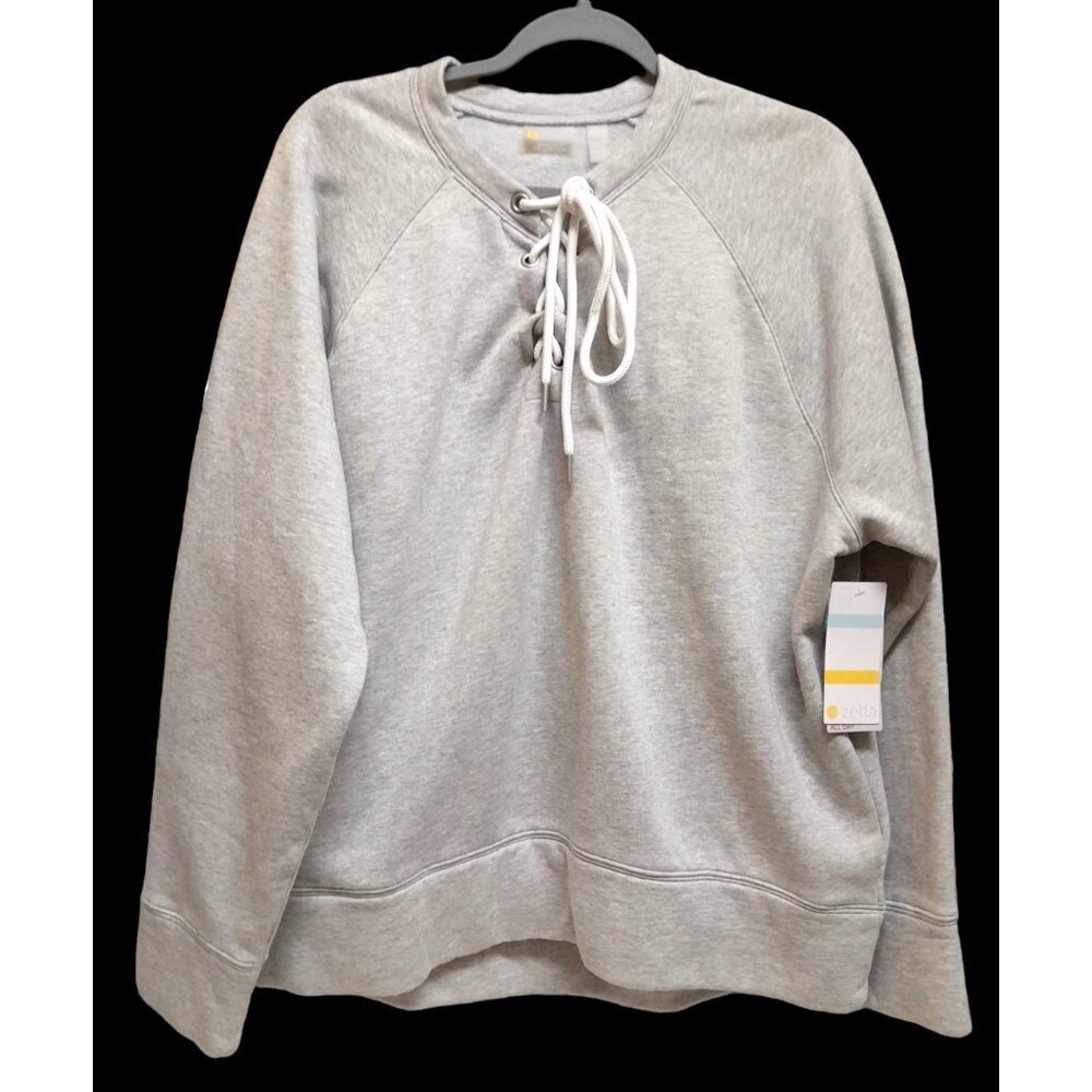 New Nordstrom Zella XL Lace Front Heavyweight Warm Sweatshirt Pockets
